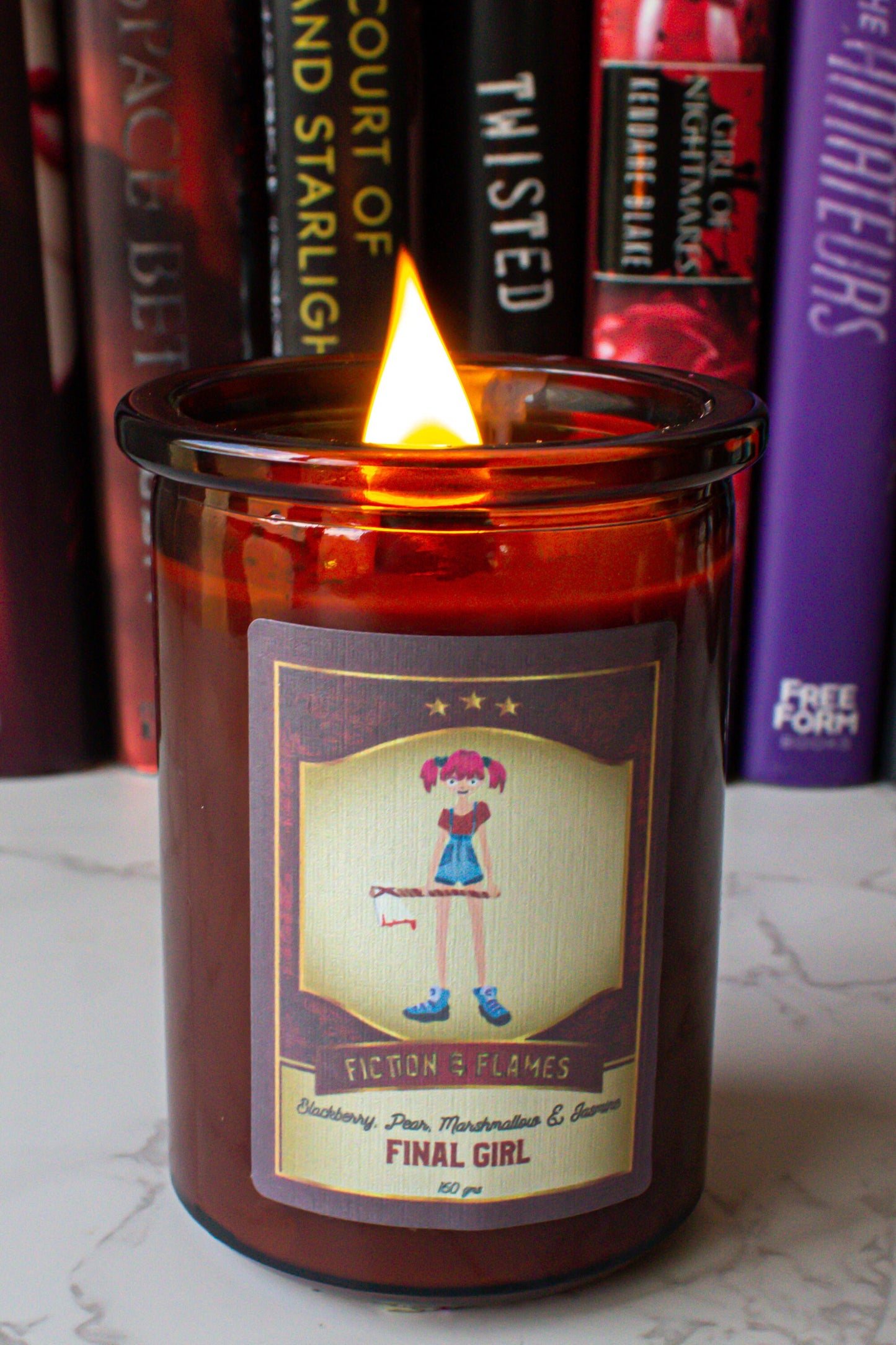 Final Girl | Blackberry, Pear, Marshmallow + Jasmine | Scented Candle | Book Lover Gift | Reader Gift | Bookish Candle | Horror Candle