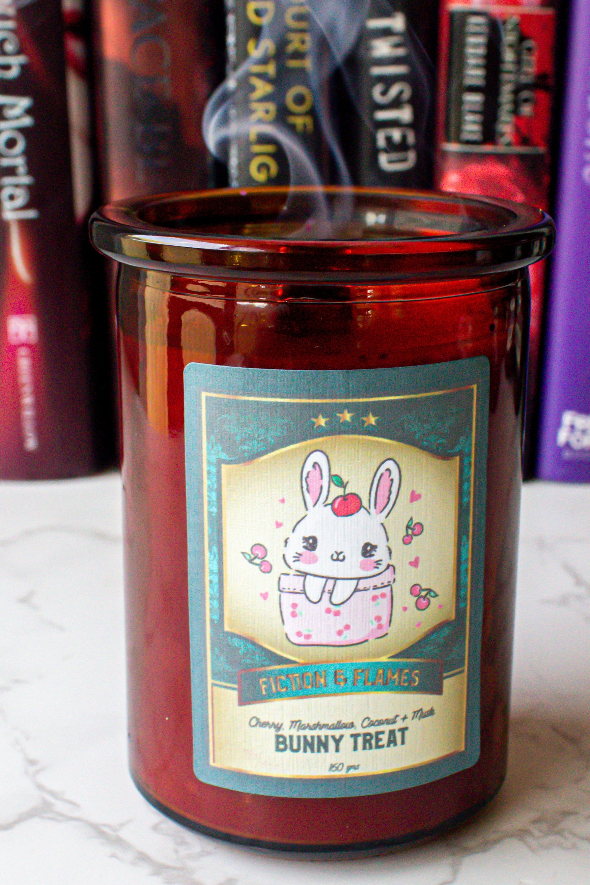 Bunny Treat | Cherry, Marshmallow, Coconut & Musk Scented Candle | Easter Candle | Reader Gift | Author Gift | Scented Soy Candle