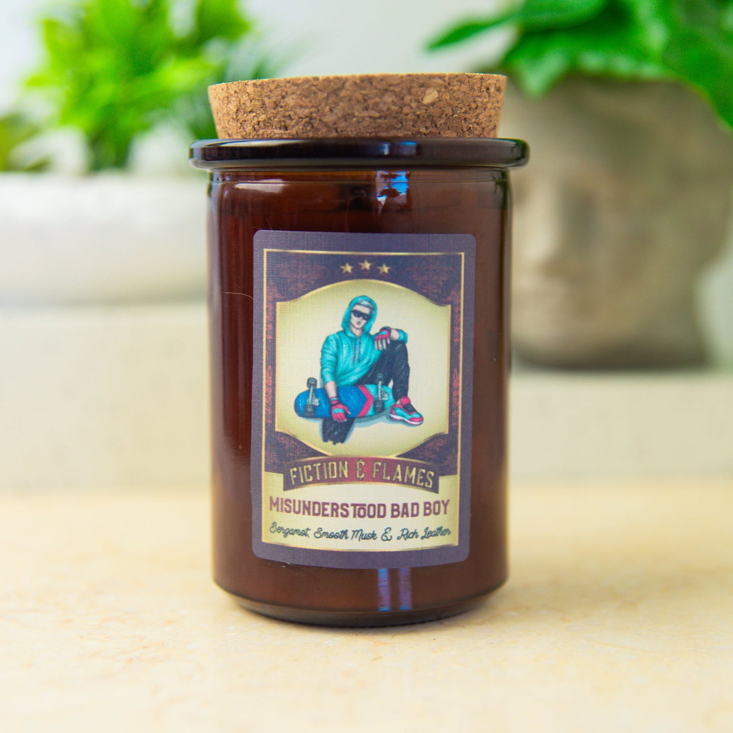 Misunderstood Bad Boy | Bergamot, Smooth Musk & Rich Leather | Writer Gift | Scented Candle | Book Lover Gift | Reader Gift | Bookish Candle