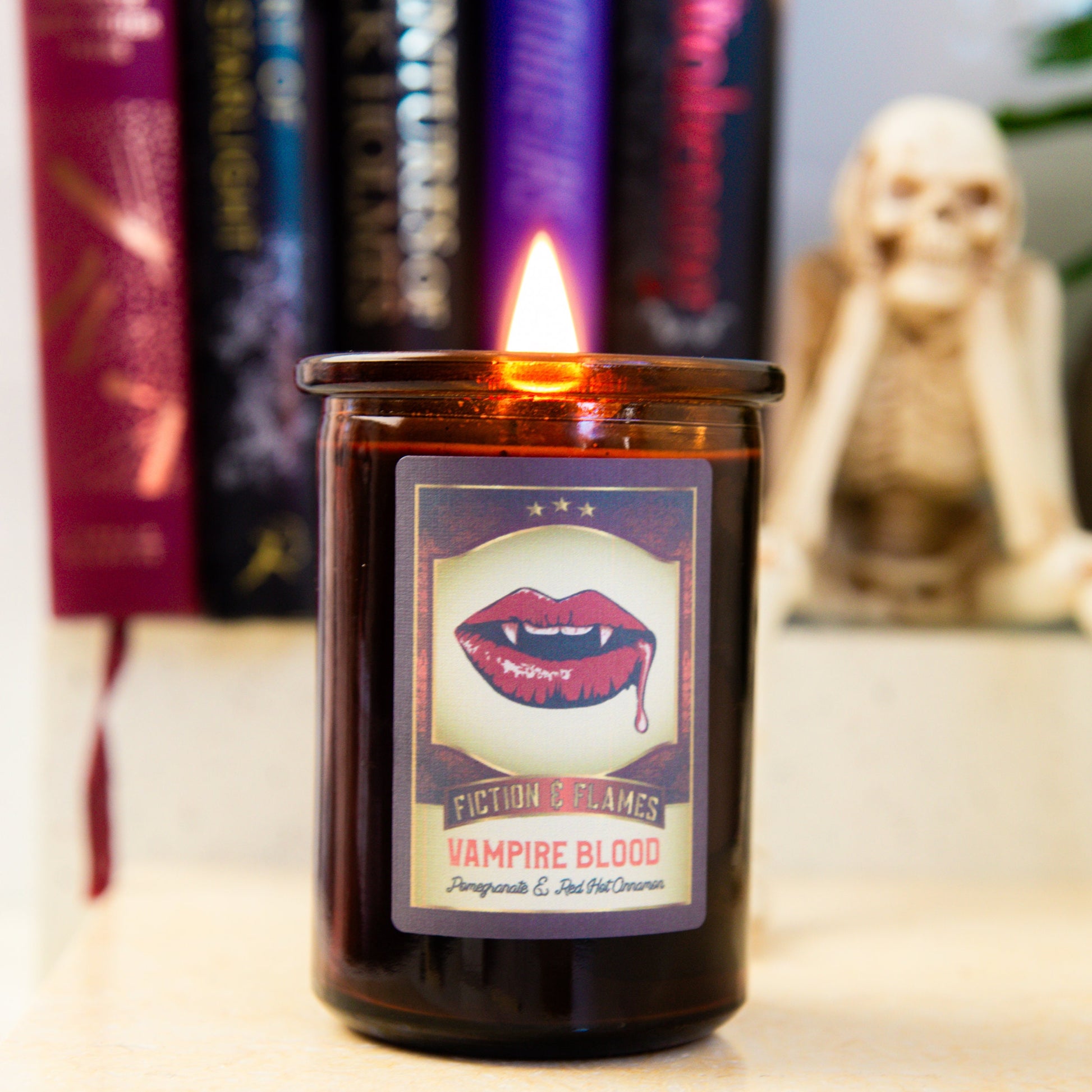 Vampire Blood - Pomegranate & Red Hot Cinnamon Scented Candle - Halloween Decor - Hand-Poured Soy Wax Candle