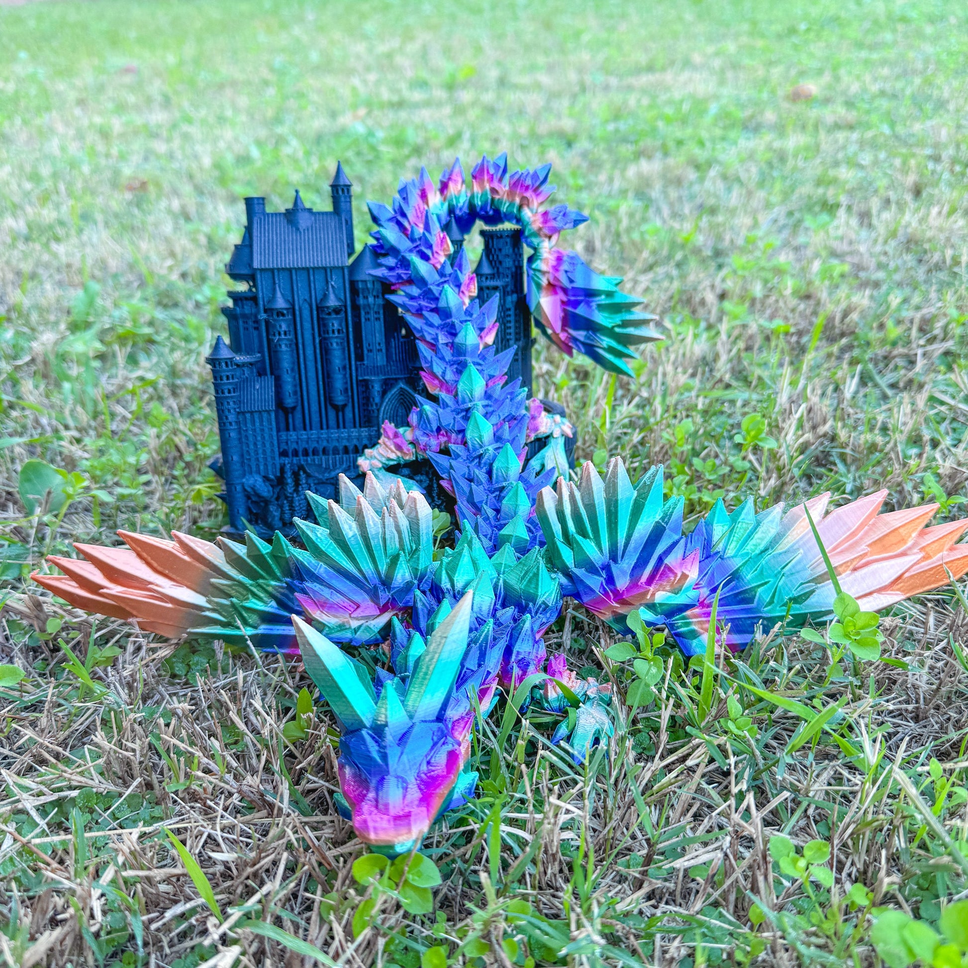 Articulated Crystal Wing Dragon | Fantasy Dragon Model | 3d Printed Dragon | Desk Fidget Toy