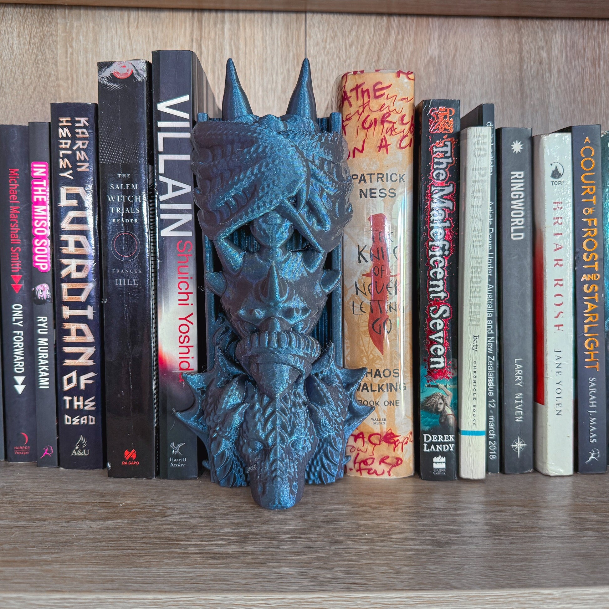 See No Evil Dragon Book Nook with hidden compartment | 3d printed | dragon book nook