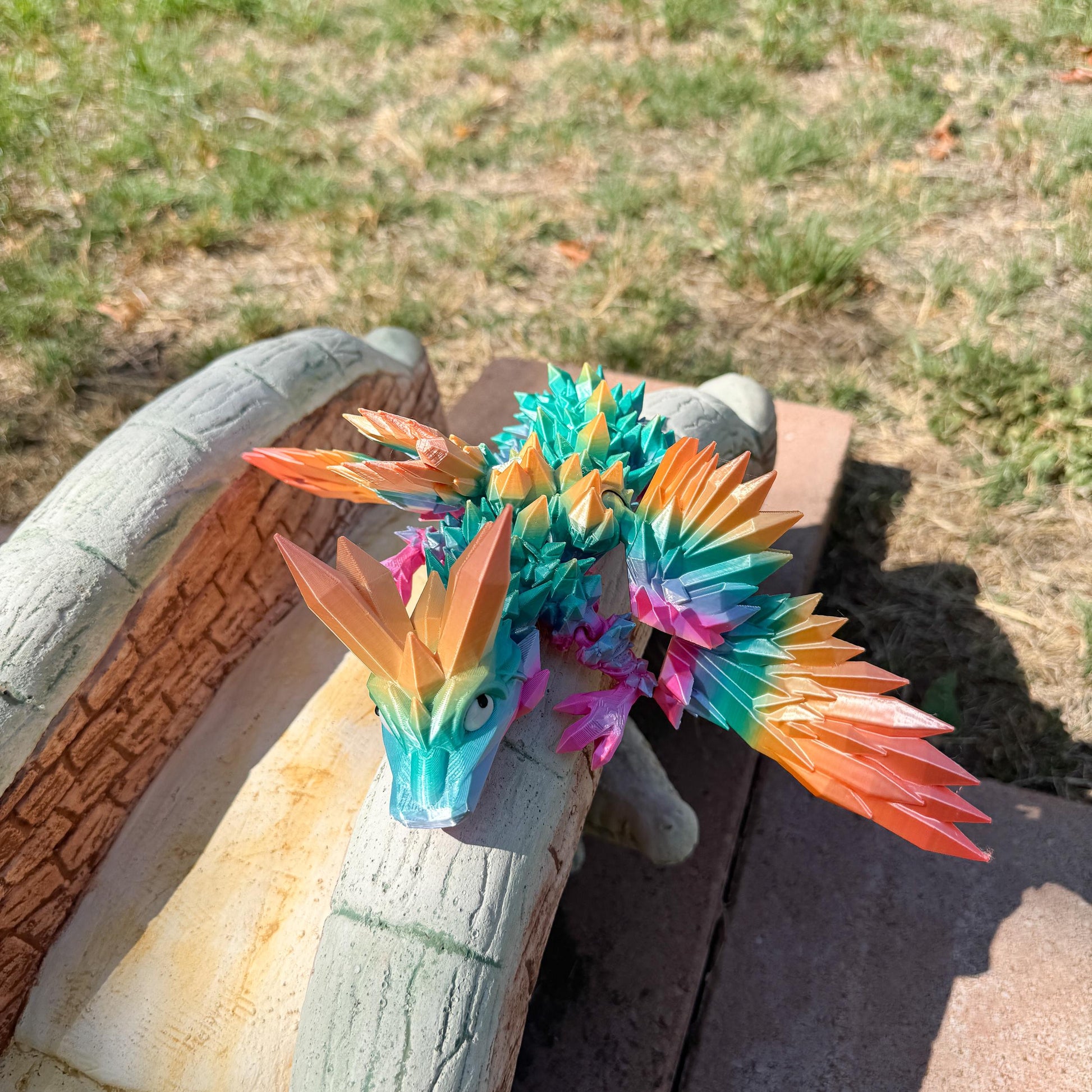 Articulated Baby Crystal Wing Dragon | Fantasy Dragon Model | 3d Printed Dragon | Desk Fidget Toy