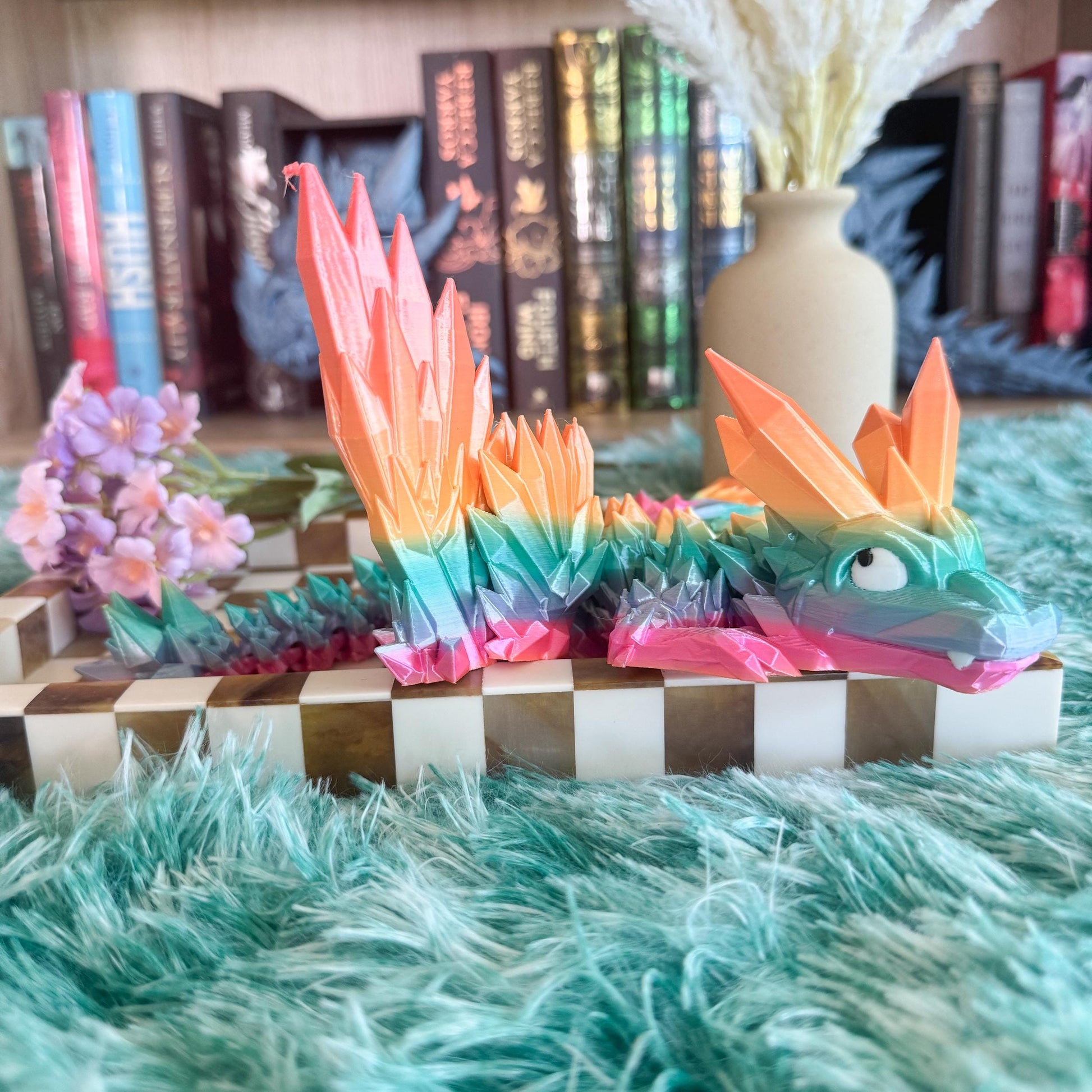 Articulated Baby Crystal Wing Dragon | Fantasy Dragon Model | 3d Printed Dragon | Desk Fidget Toy