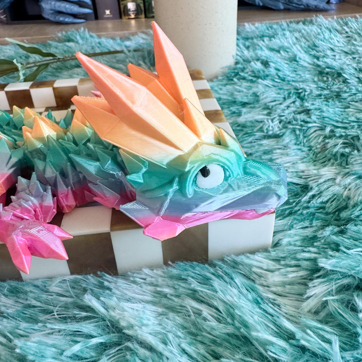 Articulated Baby Crystal Wing Dragon | Fantasy Dragon Model | 3d Printed Dragon | Desk Fidget Toy