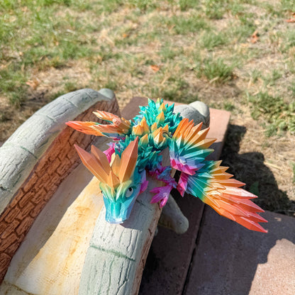 Articulated Baby Crystal Wing Dragon | Fantasy Dragon Model | 3d Printed Dragon | Desk Fidget Toy