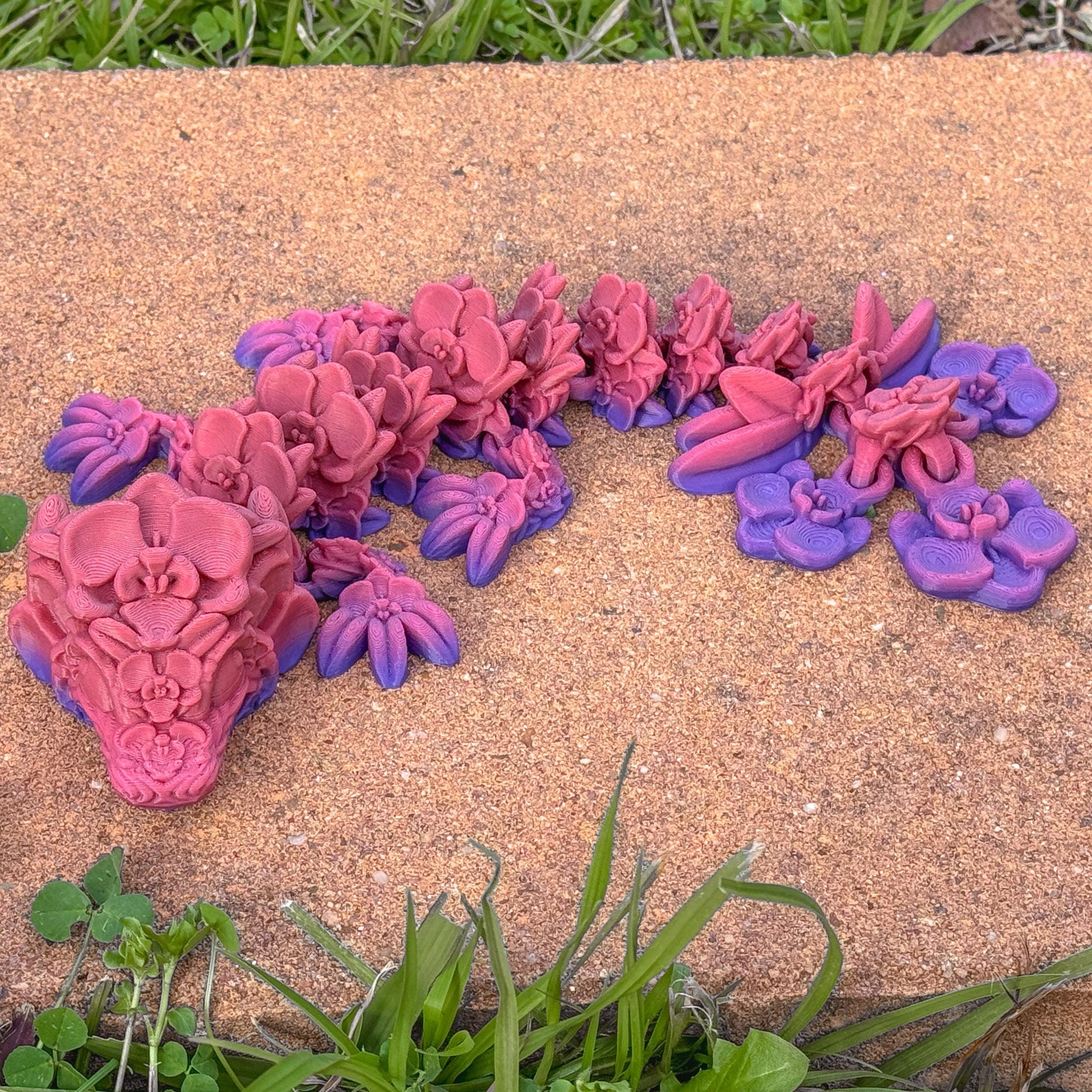 Articulated Baby Orchid Dragon | Fantasy Dragon Model | 3d Printed Dragon | Desk Fidget Toy