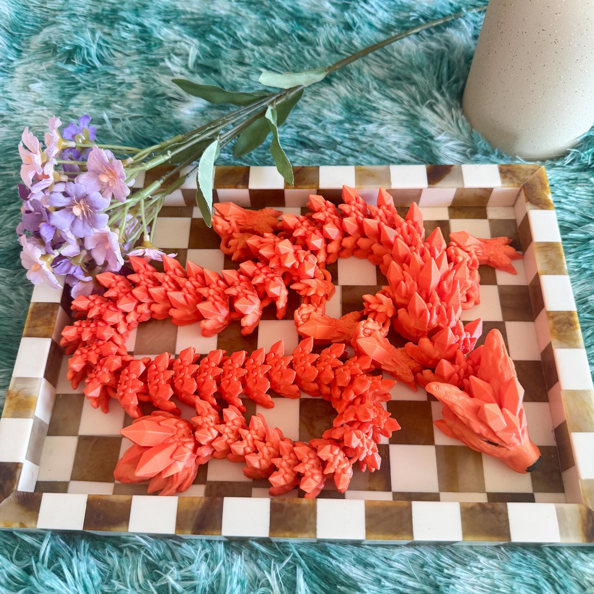 Articulated Crystal Wolf Dragon | Fantasy Dragon Model | 3d Printed Dragon | Desk Fidget Toy