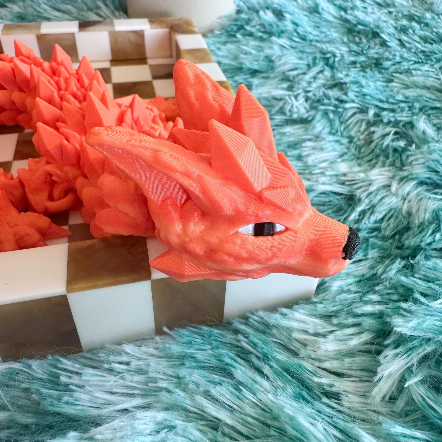 Articulated Crystal Wolf Dragon | Fantasy Dragon Model | 3d Printed Dragon | Desk Fidget Toy