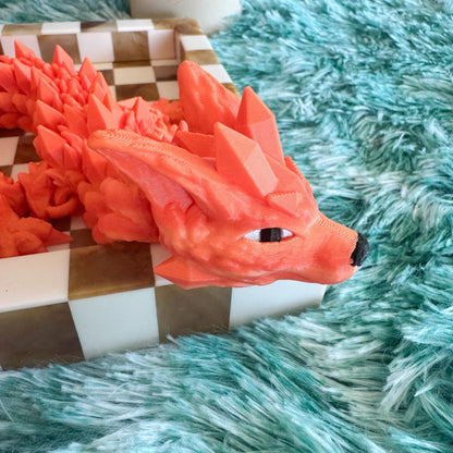 Articulated Crystal Wolf Dragon | Fantasy Dragon Model | 3d Printed Dragon | Desk Fidget Toy