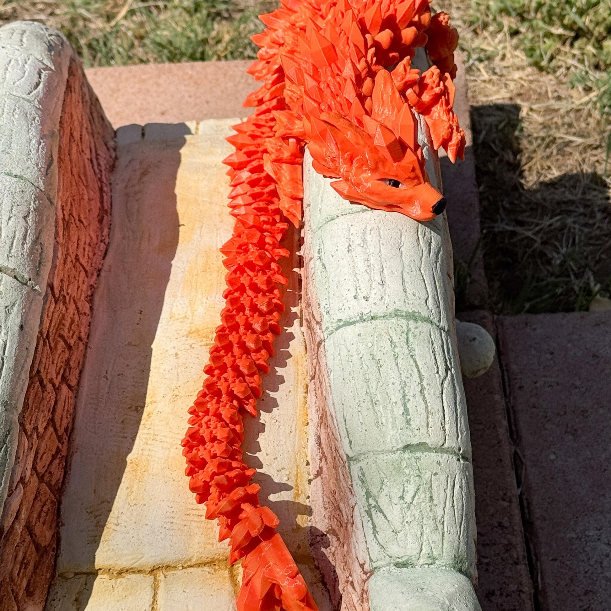 Articulated Crystal Wolf Dragon | Fantasy Dragon Model | 3d Printed Dragon | Desk Fidget Toy