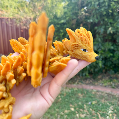 Articulated Fae Wolf Dragon | Fantasy Dragon Model | 3d Printed Dragon | Desk Fidget Toy