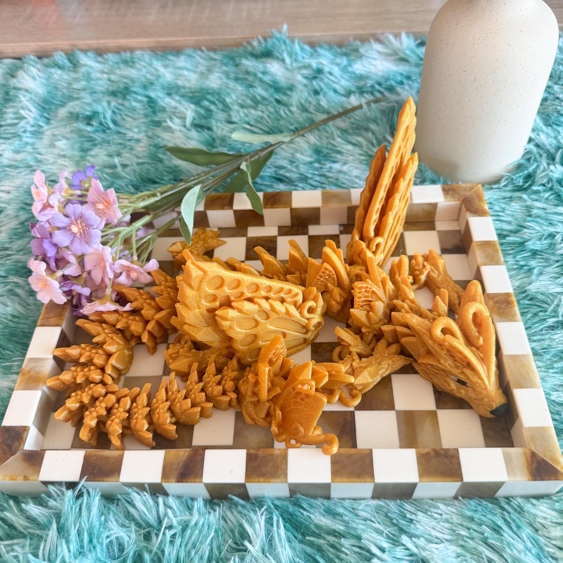 Articulated Fae Wolf Dragon | Fantasy Dragon Model | 3d Printed Dragon | Desk Fidget Toy