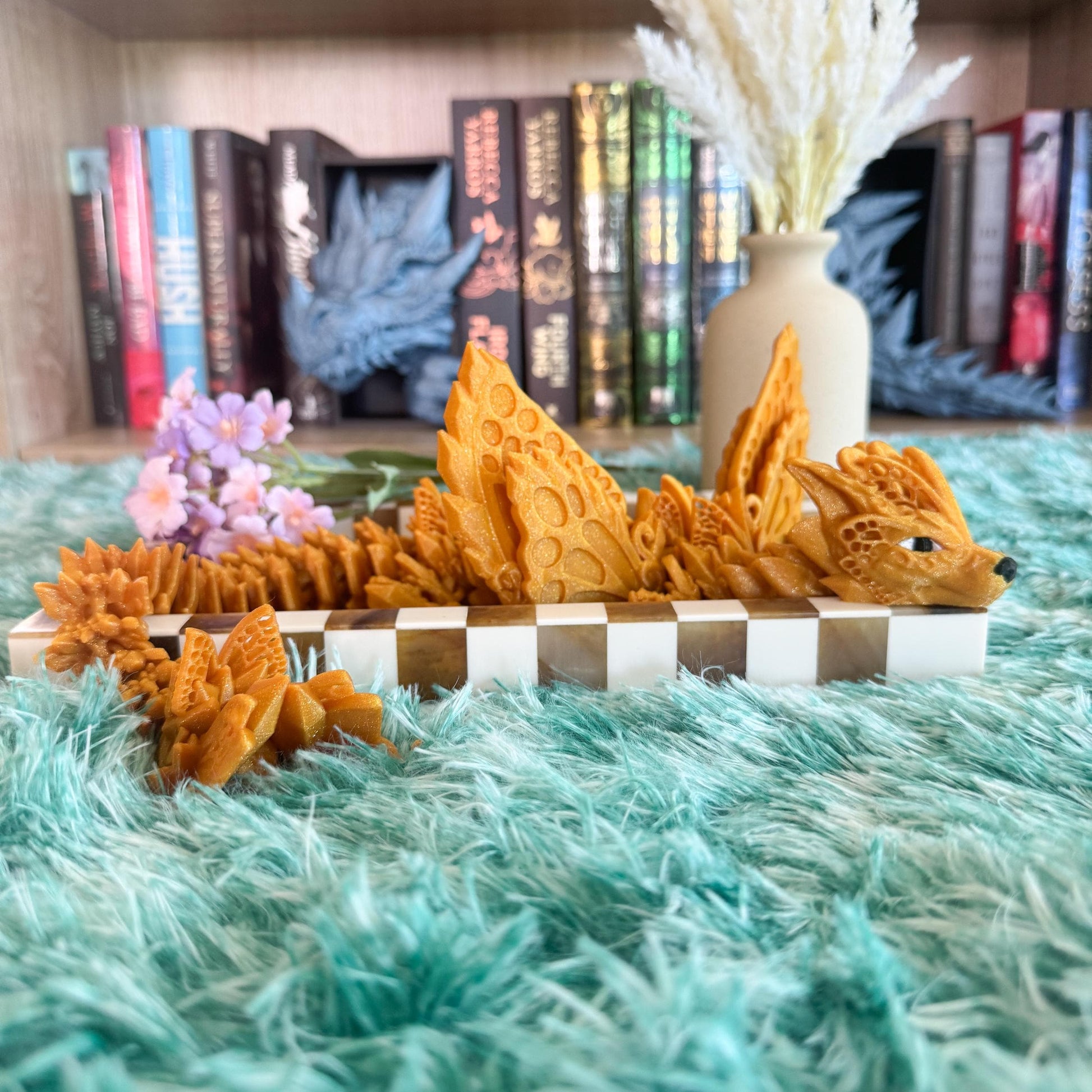 Articulated Fae Wolf Dragon | Fantasy Dragon Model | 3d Printed Dragon | Desk Fidget Toy