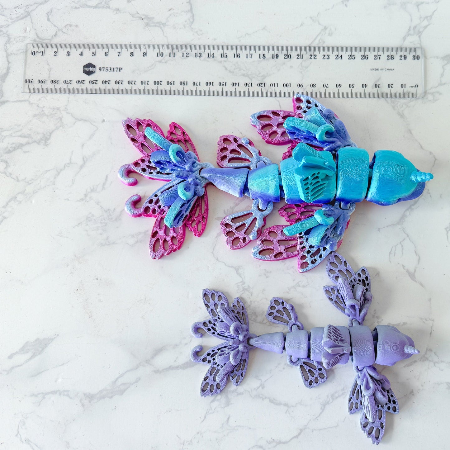 Articulated Flutterphin Fidget Toy | 3D Printed Fantasy Dolphin-Butterfly Model