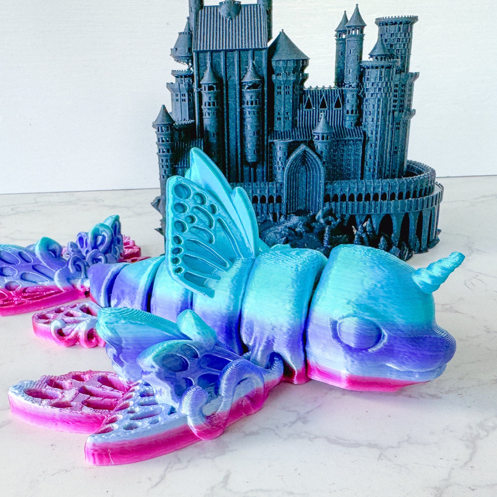 Articulated Flutterphin Fidget Toy | 3D Printed Fantasy Dolphin-Butterfly Model