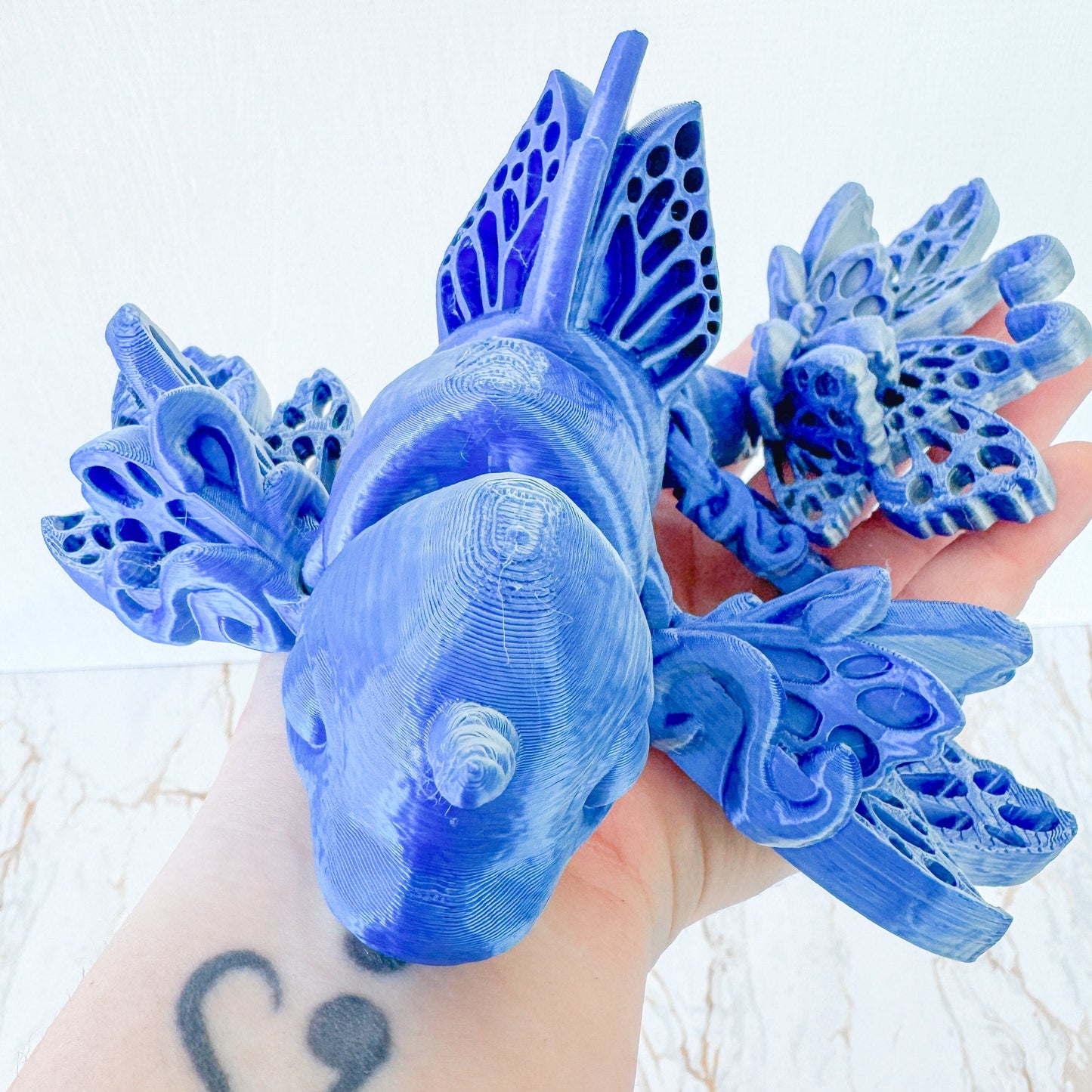 Articulated Flutterphin Fidget Toy | 3D Printed Fantasy Dolphin-Butterfly Model
