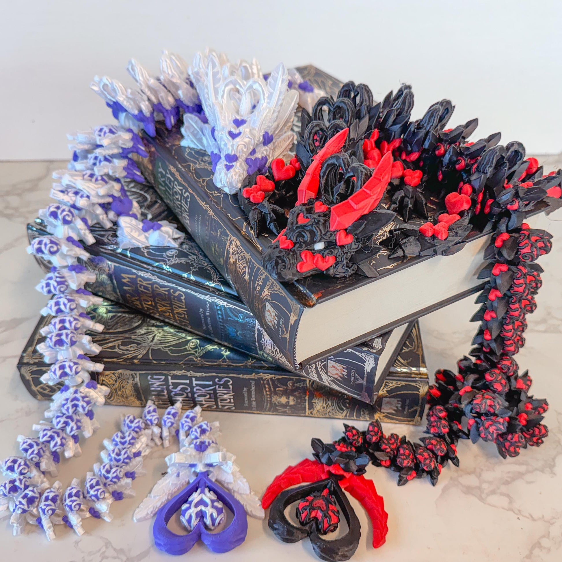 Articulated Heart Dragon | Fantasy Dragon Model | 3d Printed Dragon | Desk Fidget Toy