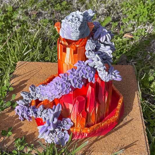 Articulated Orchid Dragon | Fantasy Dragon Model | 3d Printed Dragon | Desk Fidget Toy