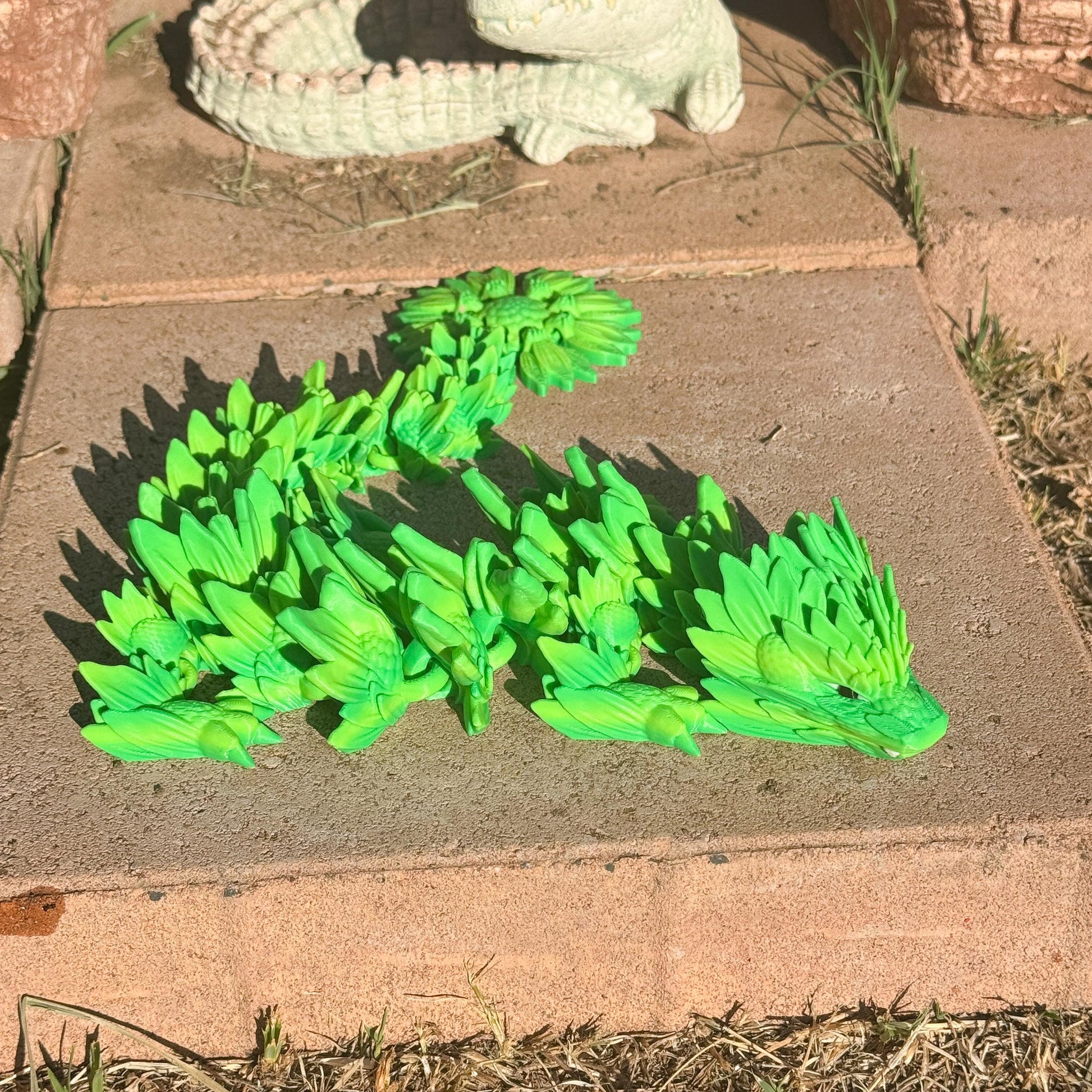 Articulated Sunflower Dragon | Fantasy Dragon Model | 3d Printed Dragon | Desk Fidget Toy
