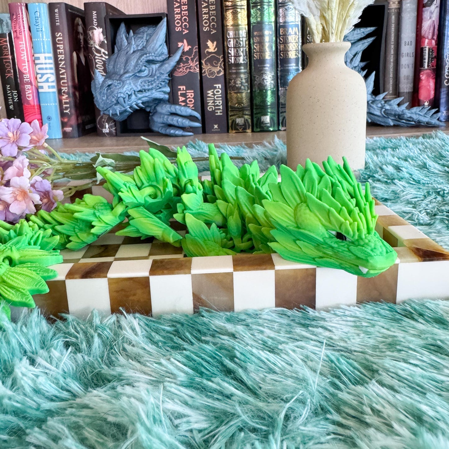 Articulated Sunflower Dragon | Fantasy Dragon Model | 3d Printed Dragon | Desk Fidget Toy