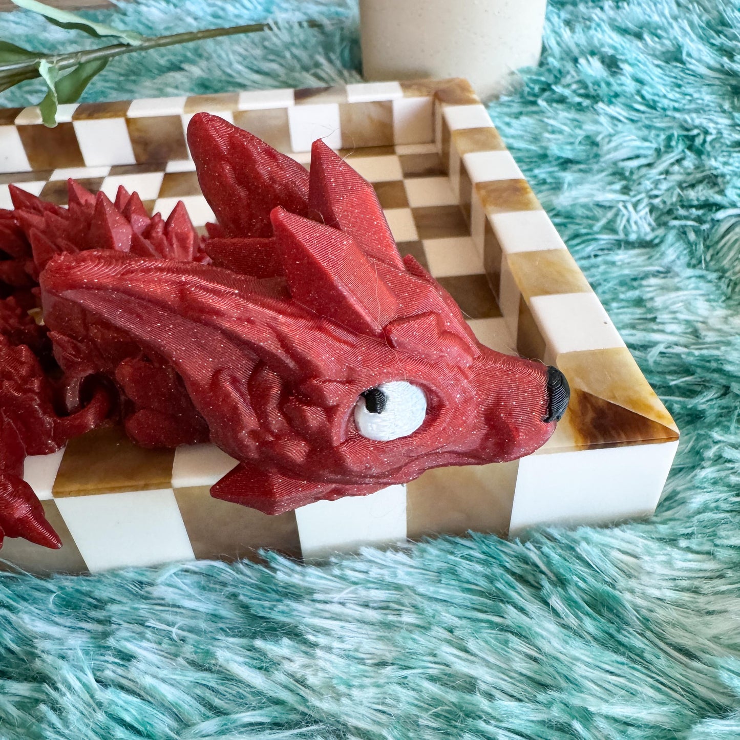 Baby Articulated Crystal Wolf Dragon | Fantasy Dragon Model | 3d Printed Dragon | Desk Fidget Toy