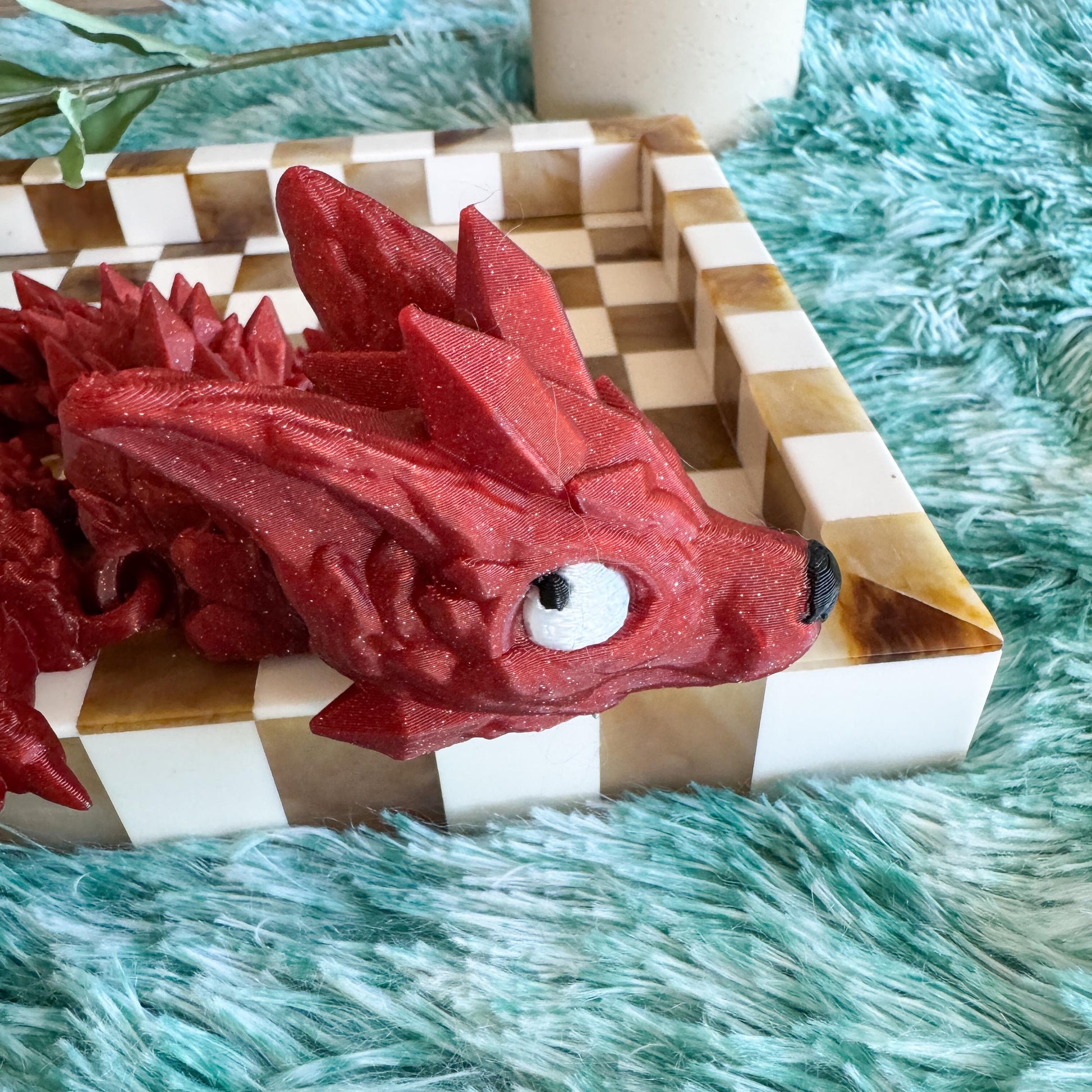 Baby Articulated Crystal Wolf Dragon | Fantasy Dragon Model | 3d Printed Dragon | Desk Fidget Toy