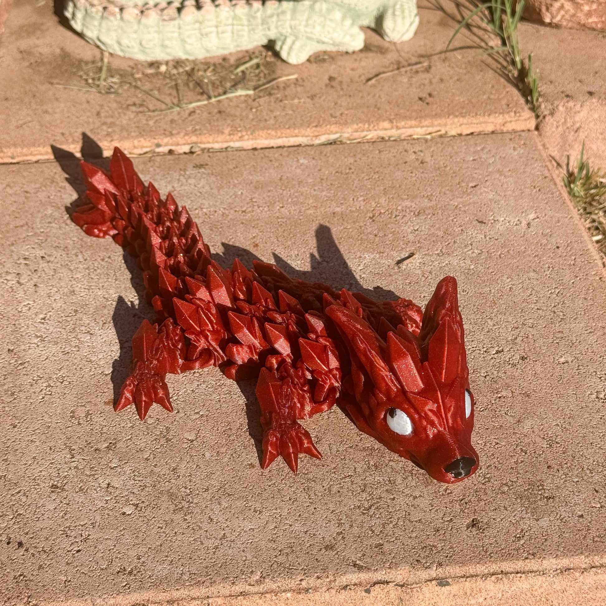 Baby Articulated Crystal Wolf Dragon | Fantasy Dragon Model | 3d Printed Dragon | Desk Fidget Toy