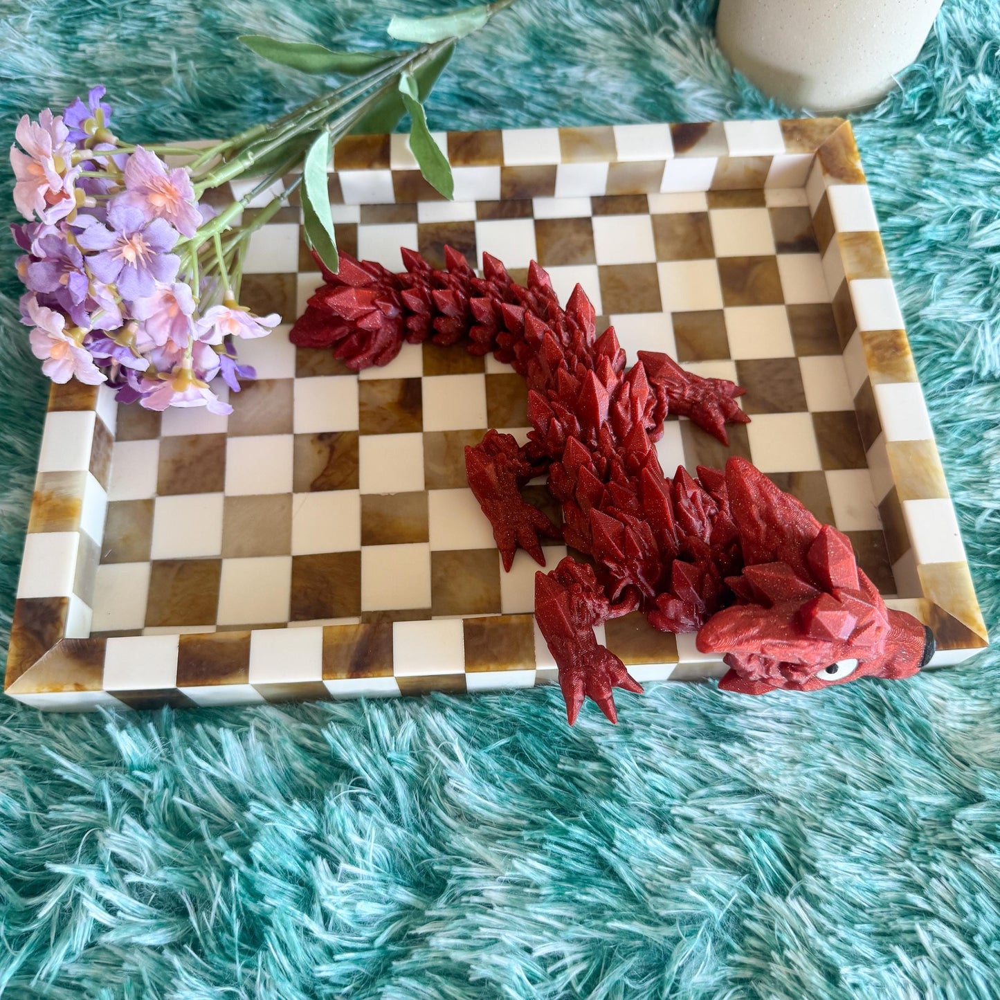 Baby Articulated Crystal Wolf Dragon | Fantasy Dragon Model | 3d Printed Dragon | Desk Fidget Toy