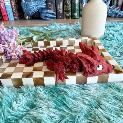 Baby Articulated Crystal Wolf Dragon | Fantasy Dragon Model | 3d Printed Dragon | Desk Fidget Toy