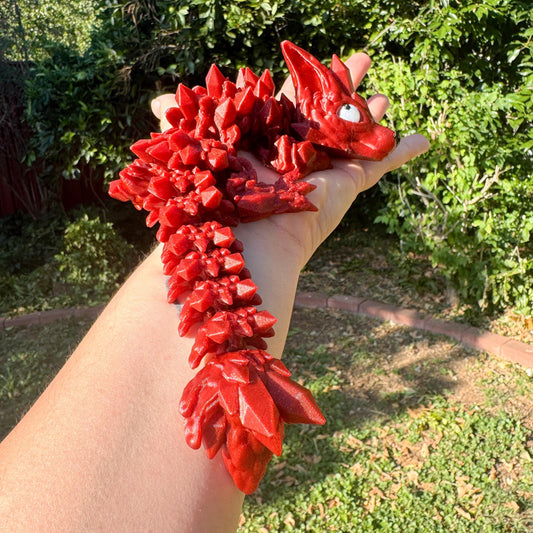 Baby Articulated Crystal Wolf Dragon | Fantasy Dragon Model | 3d Printed Dragon | Desk Fidget Toy