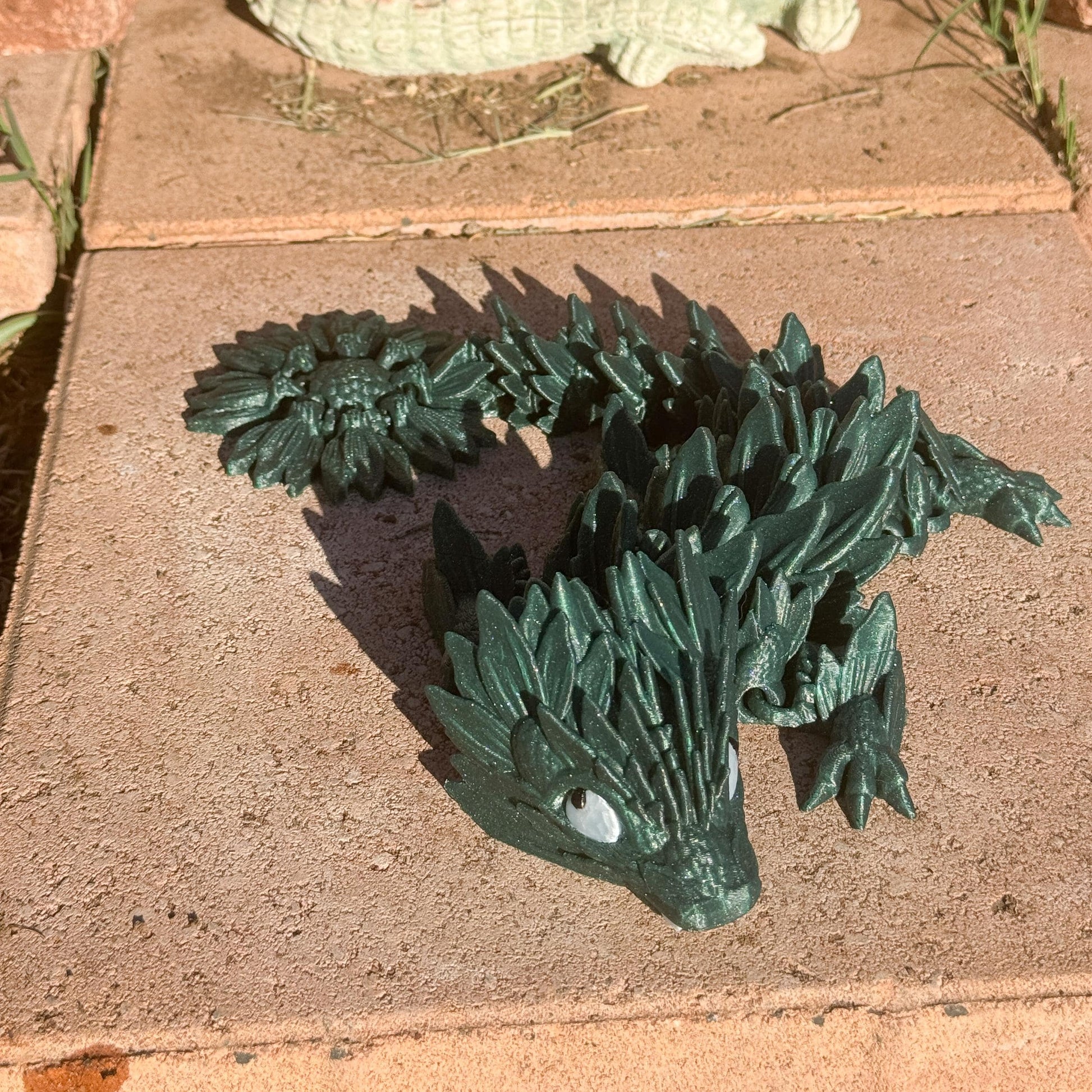 Baby Articulated Sunflower Dragon | Fantasy Dragon Model | 3d Printed Dragon | Desk Fidget Toy