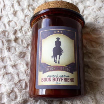 Book Boyfriend | Zesty Citrus & Rustic Fireside | Writers Gift | Aromatherapy Candle | Book Lover's Gift | Reader Gift | Bookish Candle