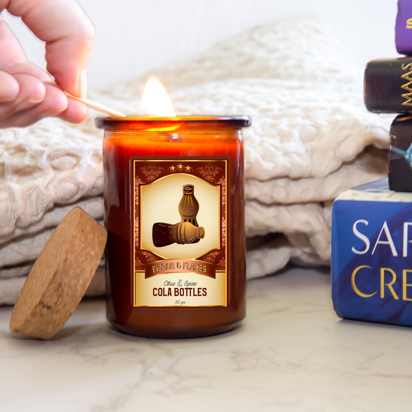 Cola Bottles Scented Candle | Candy Fragrance Candle | Sweet Treat | Birthday Gift | Aromatherapy Candle | Book Lover's Gift