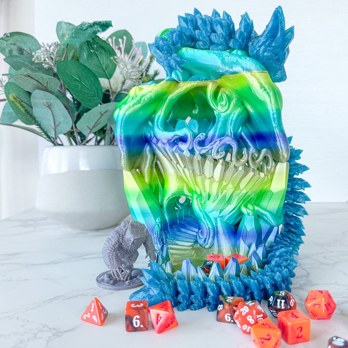 Crystal Mushroom Dice Tower with Dragon Stand | Tabletop Gaming | RPG Dice Roller