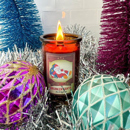 Drunken Santa Christmas Candle - A Festive Fusion of Gingerbread & Rum