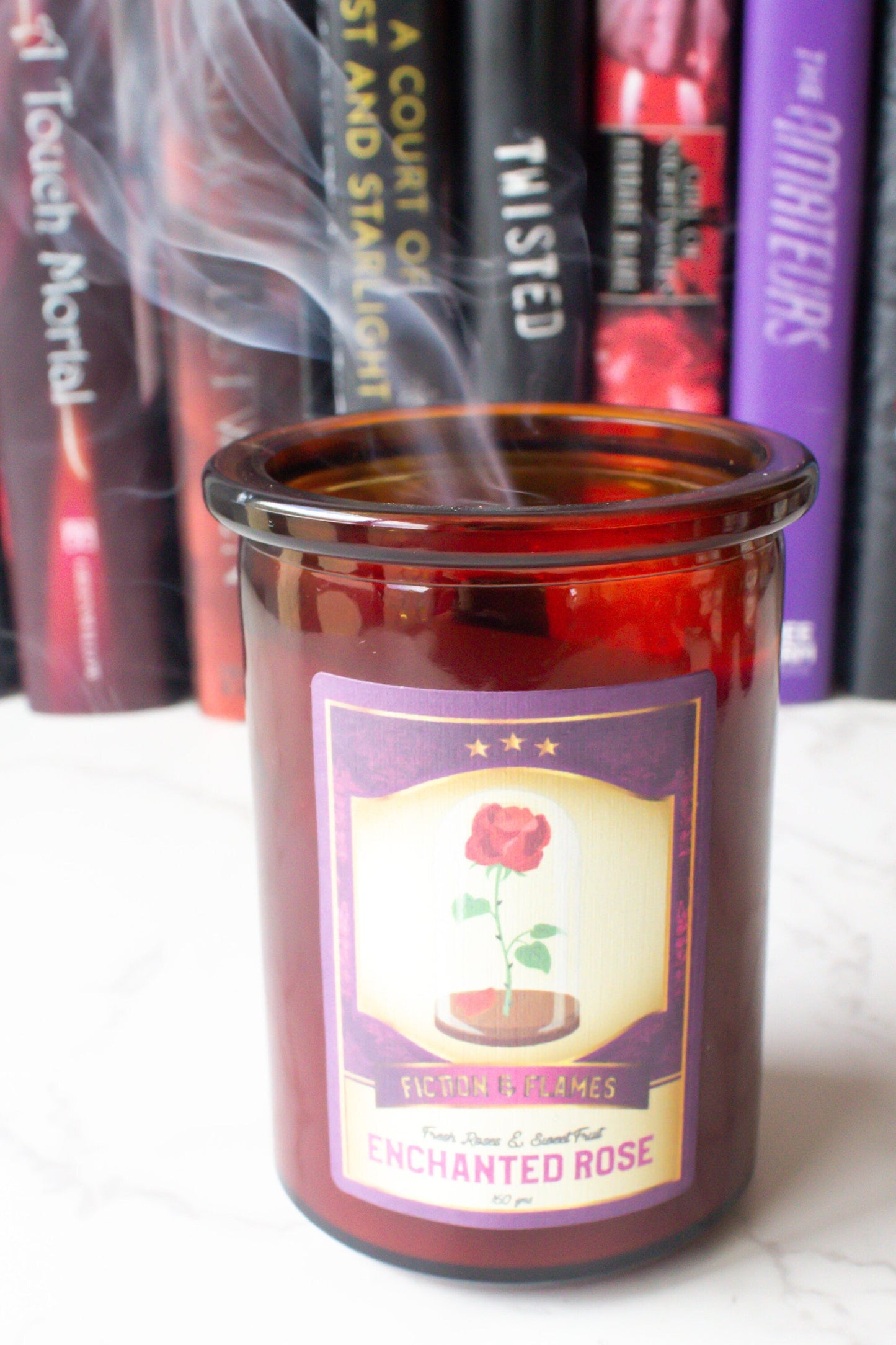 Enchanted Rose | Roses+ Sweet Fruits | Bookish Candle | Scented Soy Candle | Beauty & the Beast | Book Lover Candle | Fairy Tale Inspired