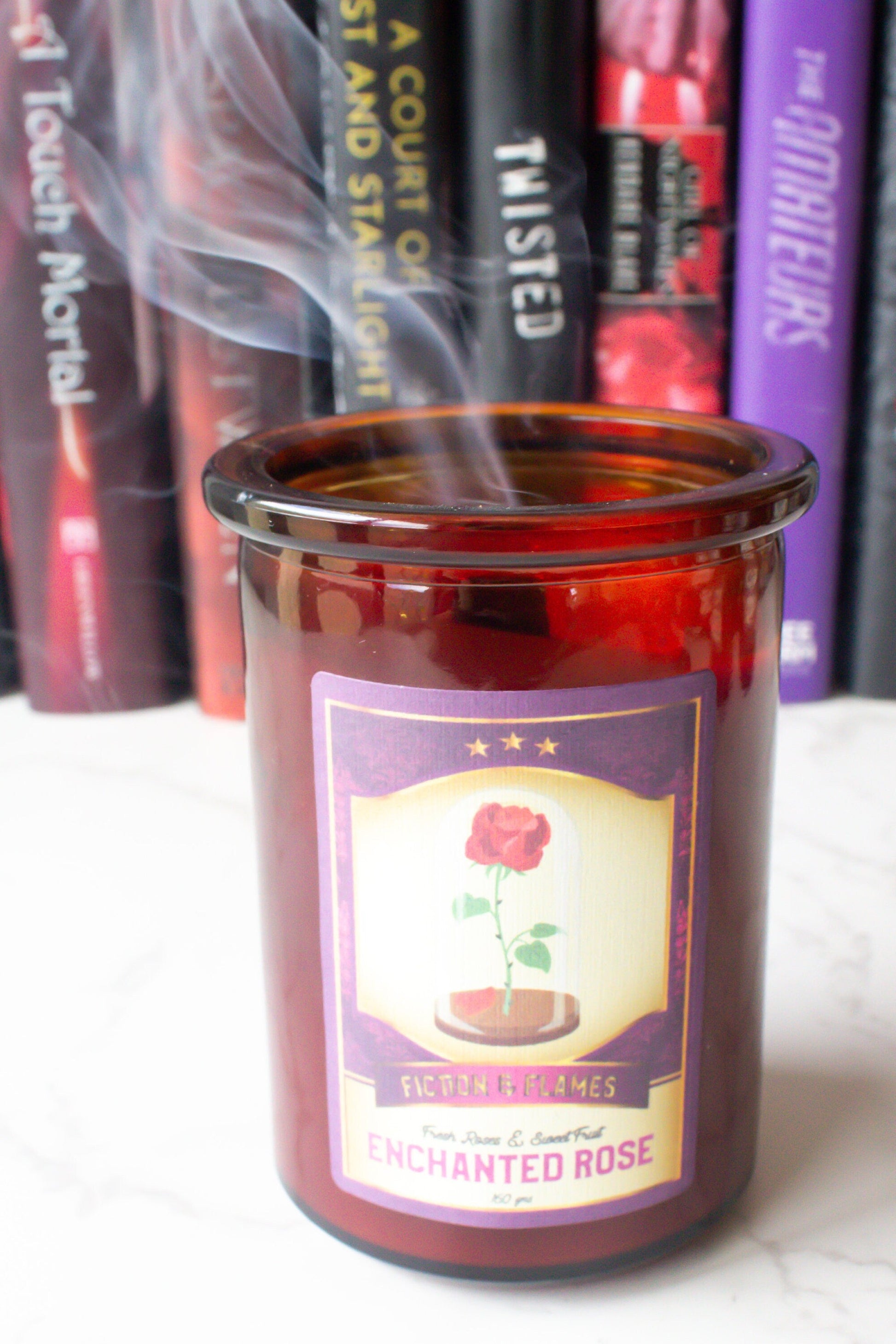 Enchanted Rose | Roses+ Sweet Fruits | Bookish Candle | Scented Soy Candle | Beauty & the Beast | Book Lover Candle | Fairy Tale Inspired