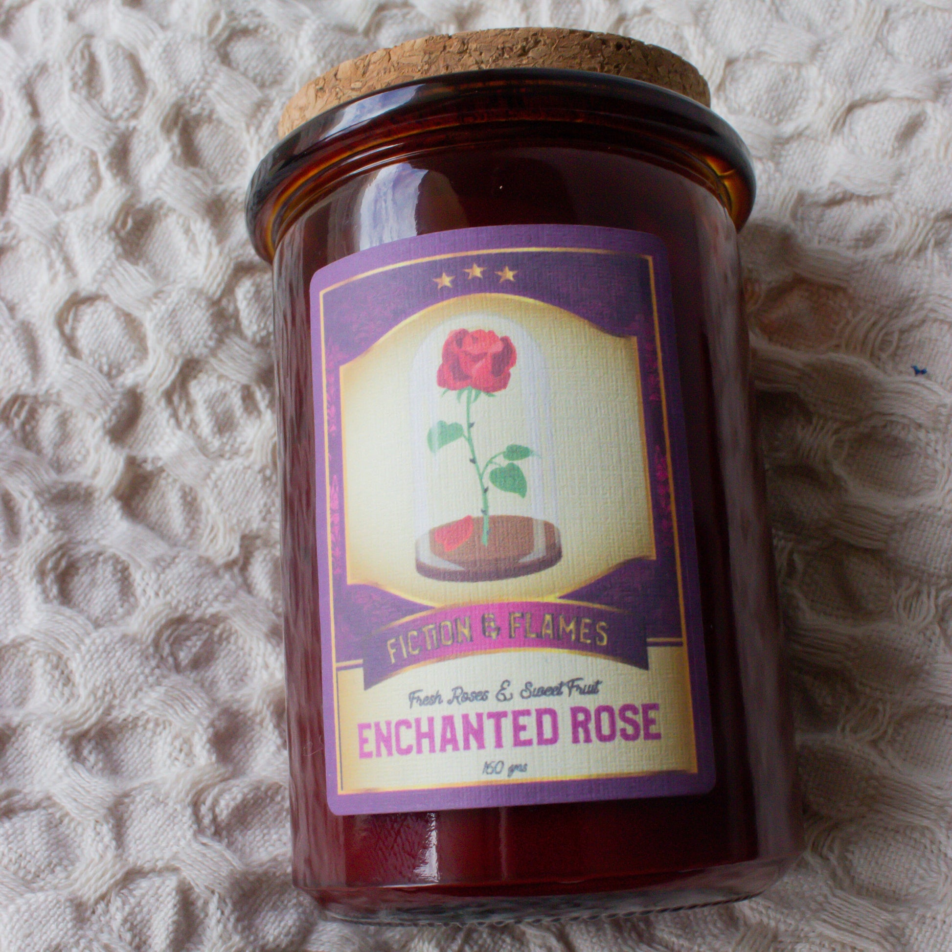 Enchanted Rose | Roses+ Sweet Fruits | Bookish Candle | Scented Soy Candle | Beauty & the Beast | Book Lover Candle | Fairy Tale Inspired