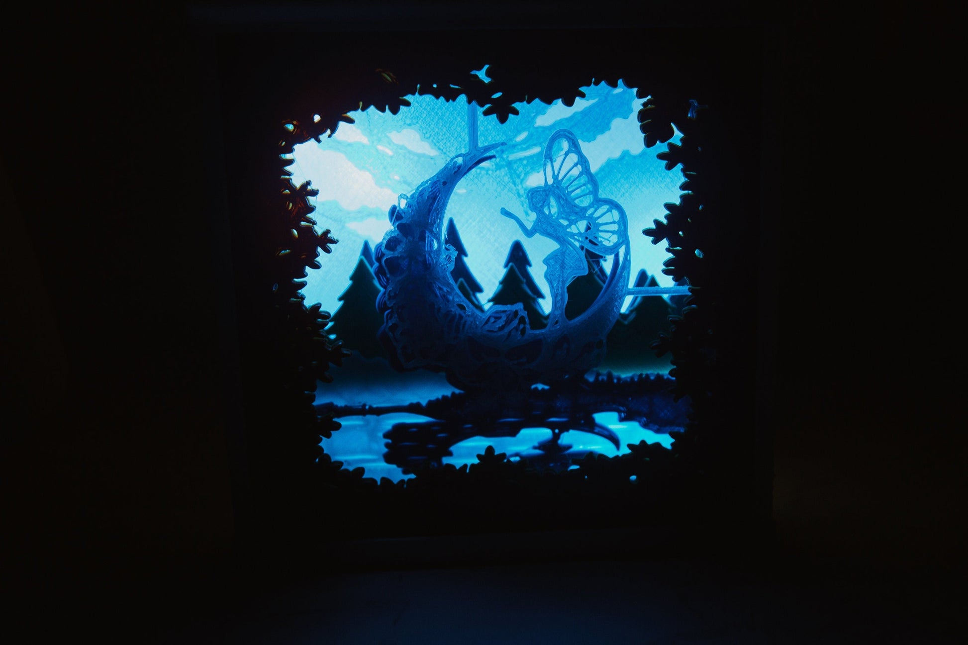 Enchanting Fairy 3D Light Box - Glow in the Dark - Battery Powered - Mystical Shadow Box - Fantasy Art Decor