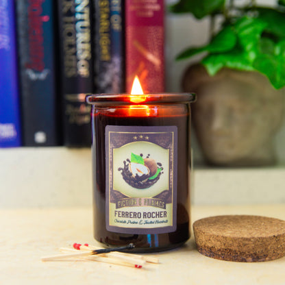 Ferrero Rocher Scented Candle | Candy Fragrance Candle | Sweet Treat | Birthday Gift | Aromatherapy Candle | Book Lover's Gift