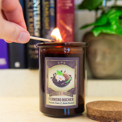 Ferrero Rocher Scented Candle | Candy Fragrance Candle | Sweet Treat | Birthday Gift | Aromatherapy Candle | Book Lover's Gift