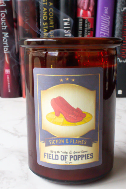 Field of Poppies | Lily of the Valley + Spiced Cloves | Bookish Candle | Writers Gift | Readers Gift | Scented Candle | Mother's Day Gift