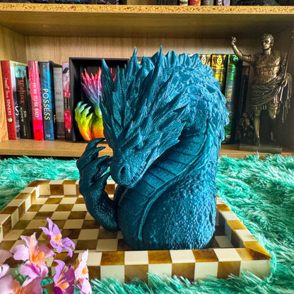 Frost dragon Book Nook | 3d printed | dragon book nook
