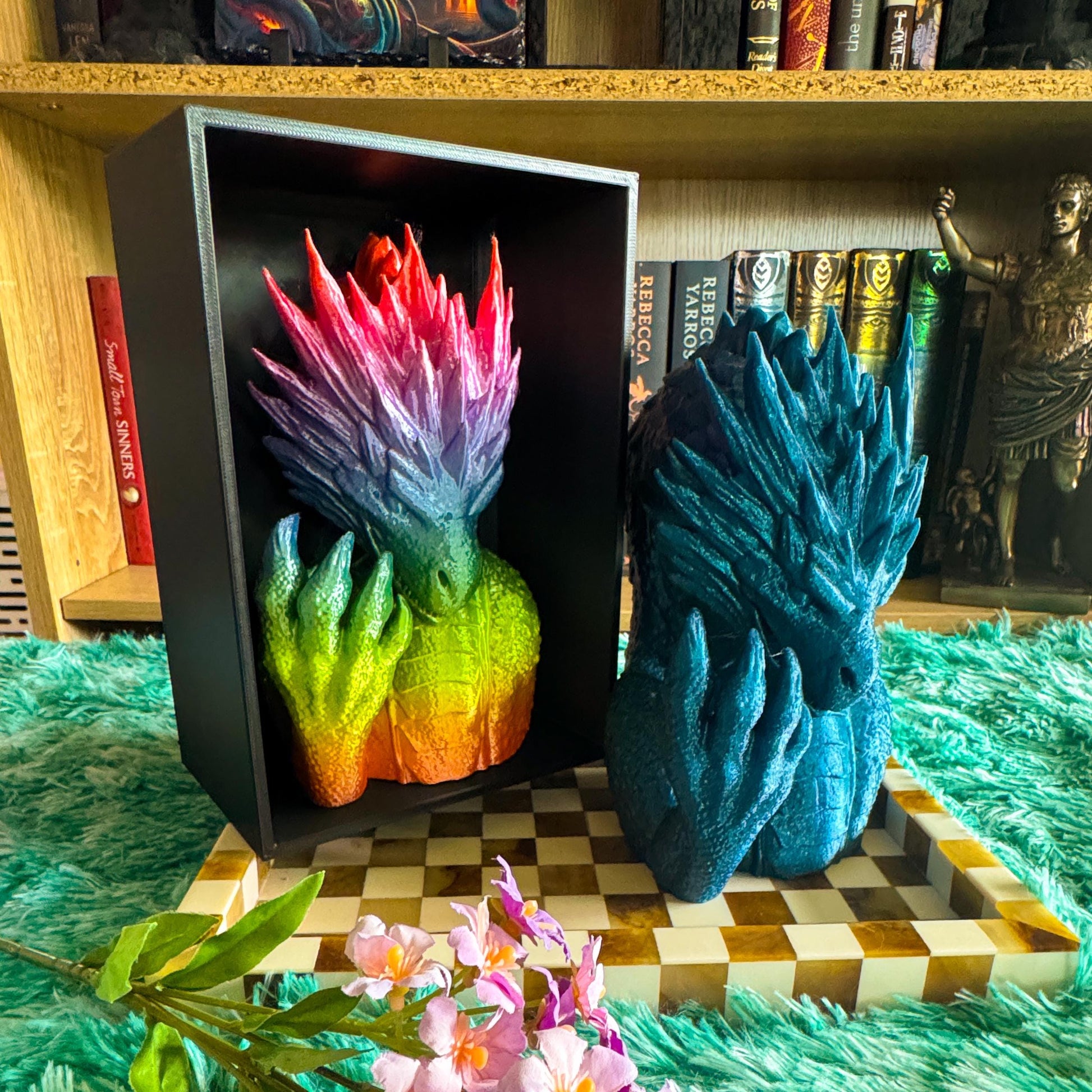 Frost dragon Book Nook | 3d printed | dragon book nook