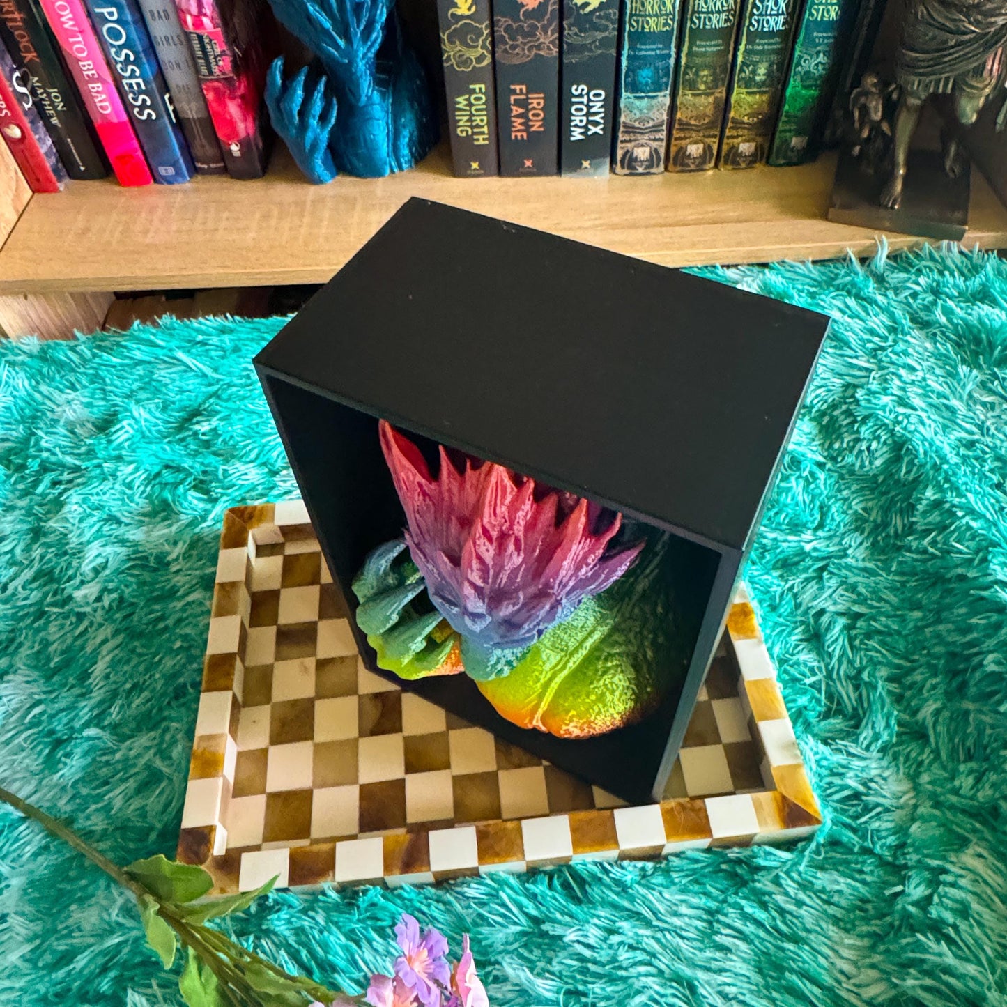 Frost dragon Book Nook | 3d printed | dragon book nook