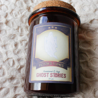 Ghost Stories | Sandalwood & Sage Scented Candle | Halloween Inspired Candle | Writers Gift | Aromatherapy Candle | Book Lover's Gift
