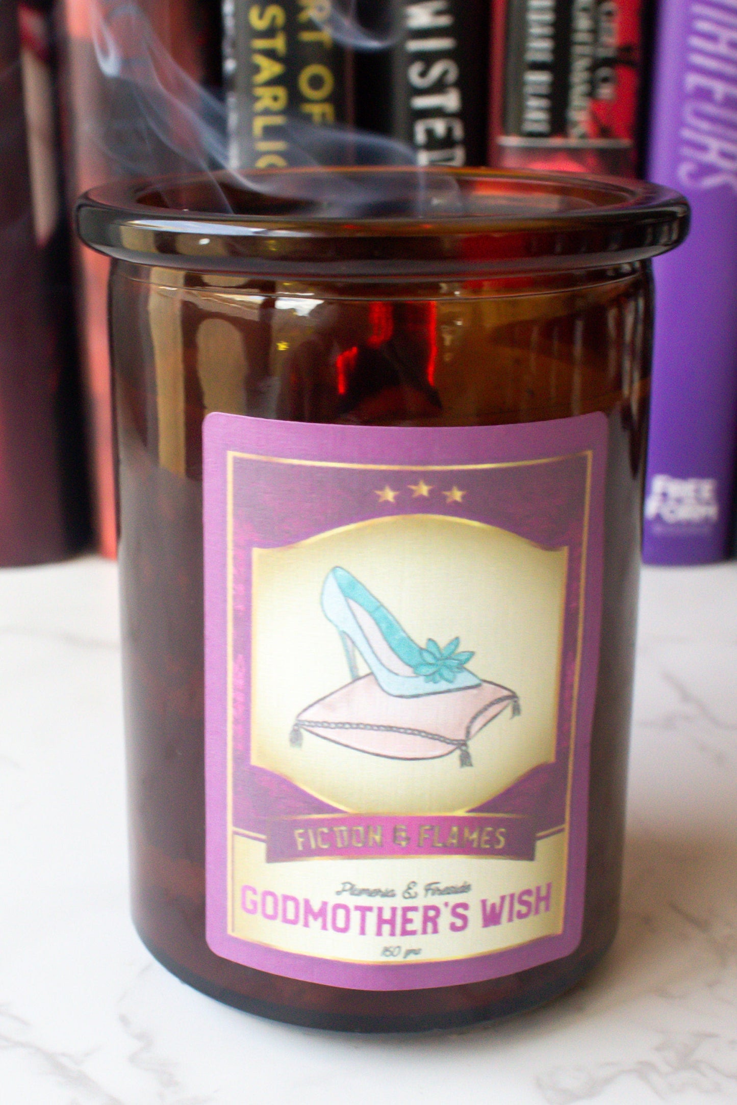 Godmother's Wish | Plumeria + Fireside | Bookish Candle | Scented Soy Candle | Cinderella Inspired | Book Lover Candle | Fairy Tale Inspired