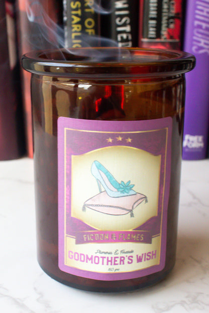 Godmother's Wish | Plumeria + Fireside | Bookish Candle | Scented Soy Candle | Cinderella Inspired | Book Lover Candle | Fairy Tale Inspired