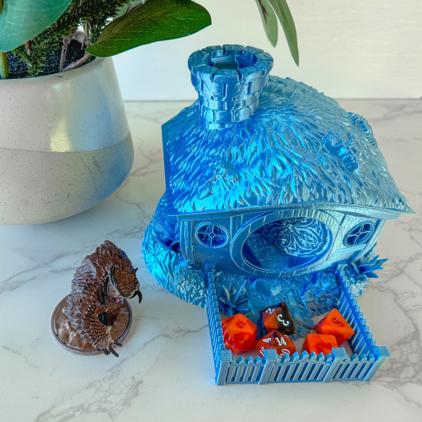 Halfling Hut Dice Tower with dice tray | Tabletop Gaming | RPG Dice Roller